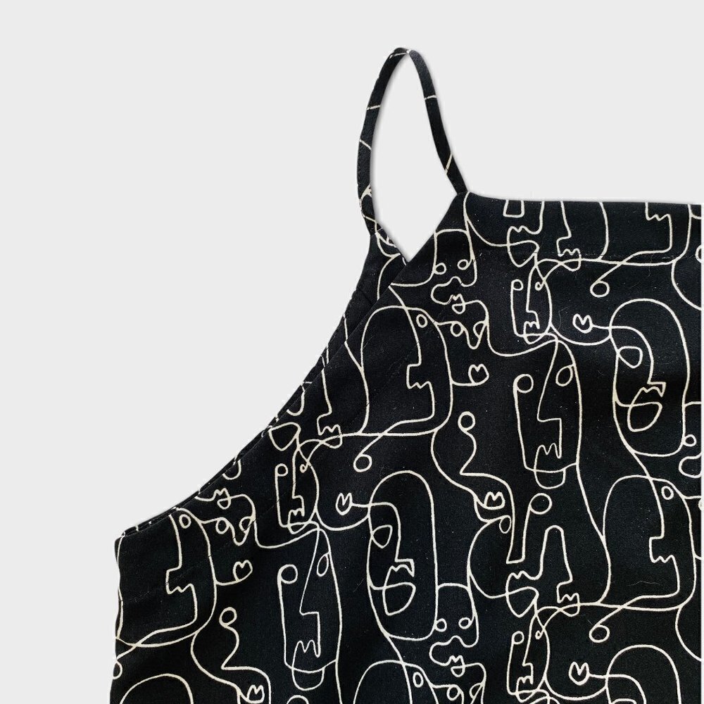 Madison Camisole Cami Tank Spaghetti Straps V Neck Abstract Faces Print Size M